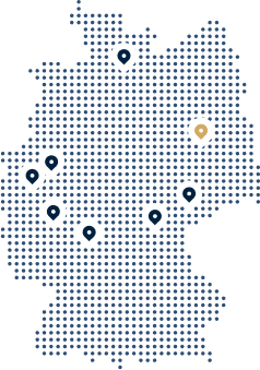 Map of Germany showing company locations